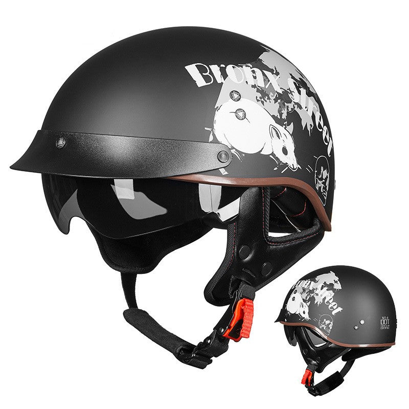 Casque respirant rétro moto