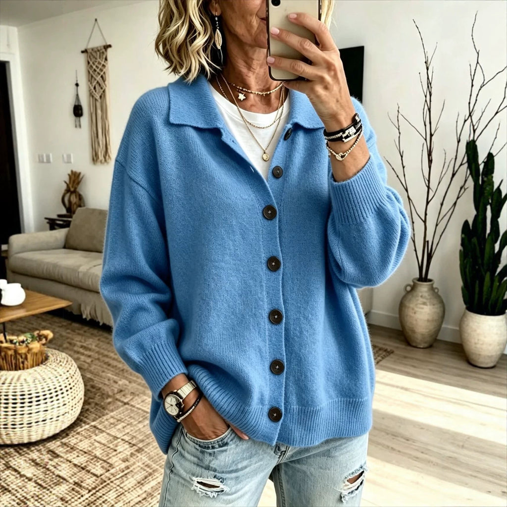 Cardigan tricoté avec boutons Et des vêtements de dessus pour femmes Lapel
