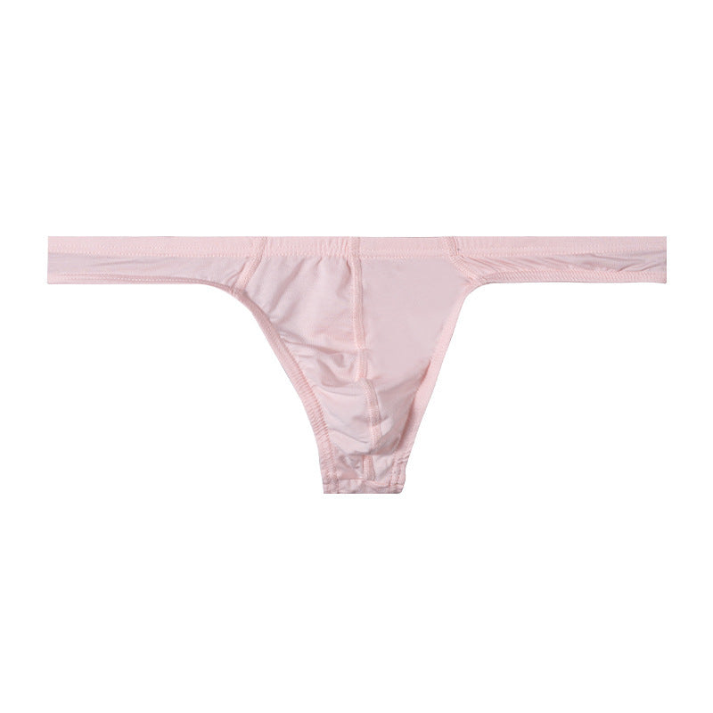 Hommes confortable respirant couleur solide faible taille T-back