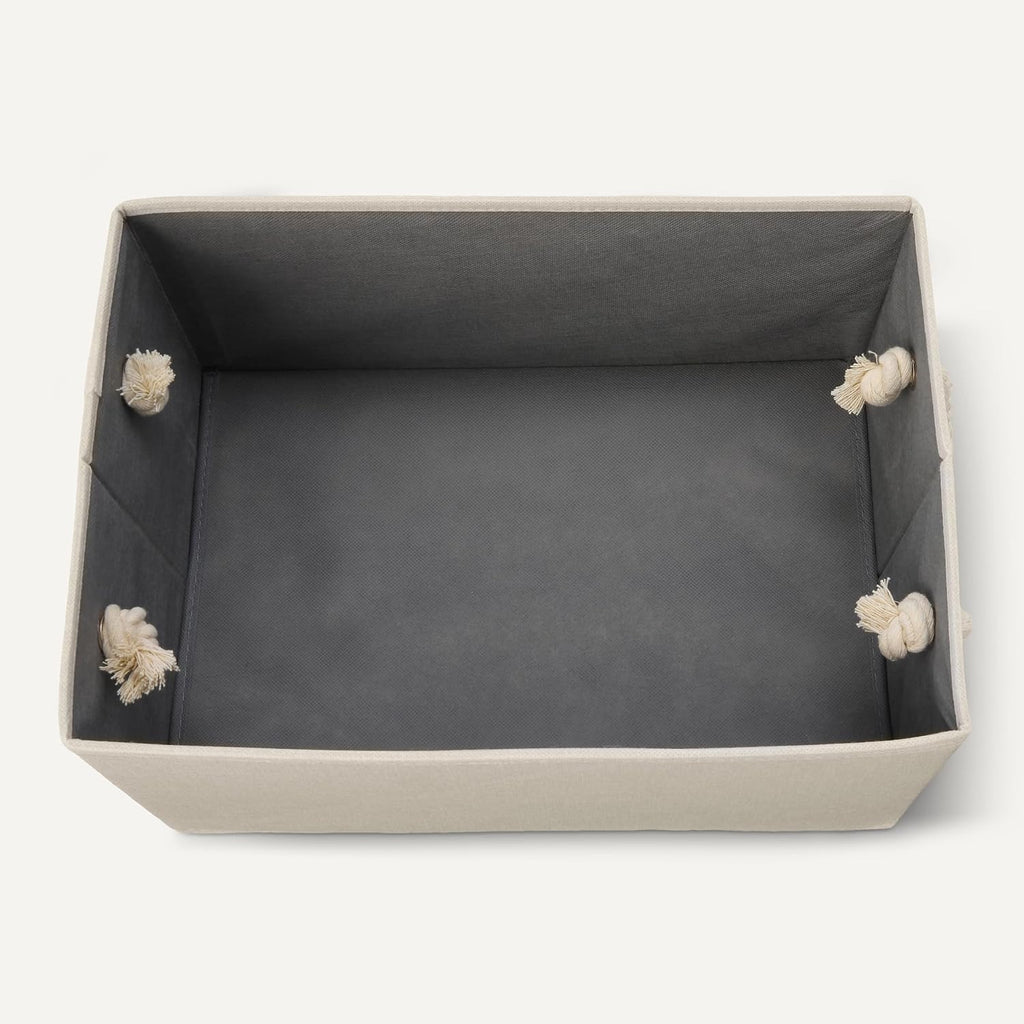 Boîtes de rangement pliables avec poignées à corde