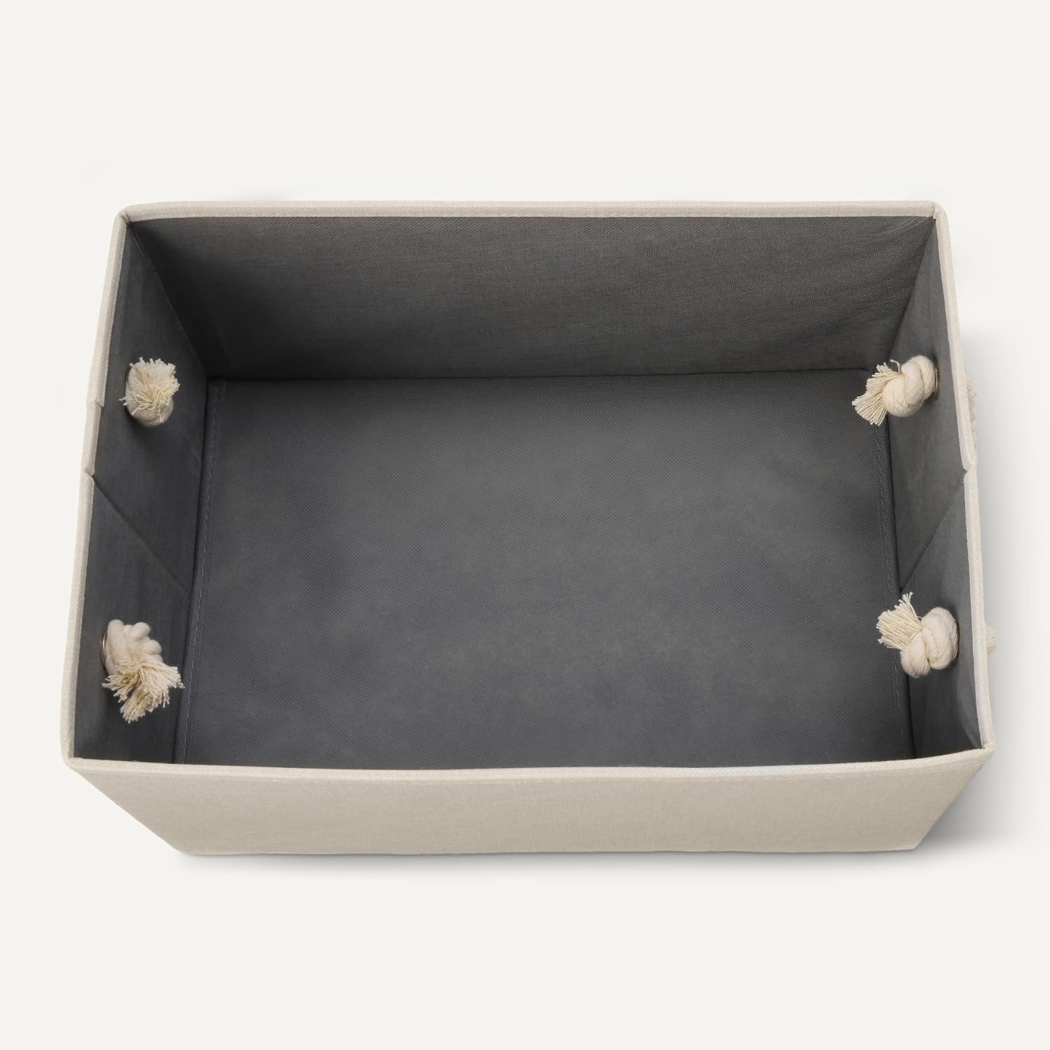 Boîtes de rangement pliables avec poignées à corde