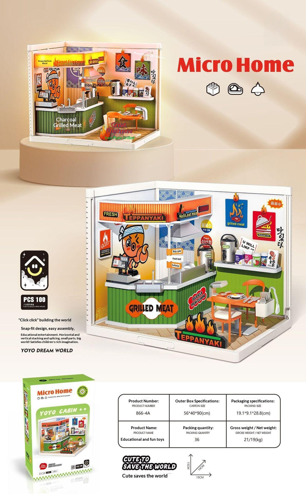 Bricolage Miniature artisanale Scène Cottage Toy Store Pièce d'affichage