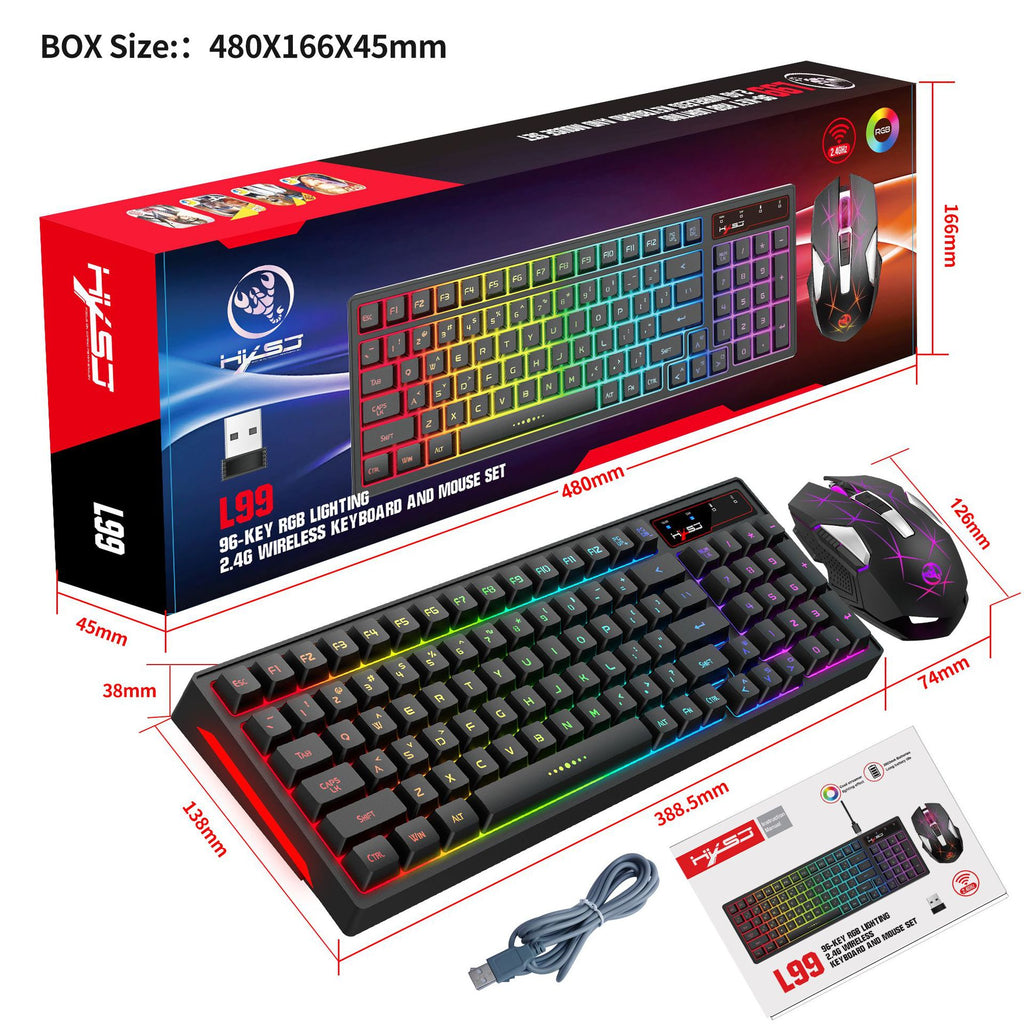 L99 Clavier et film de souris 2.4G rechargeable sans fil