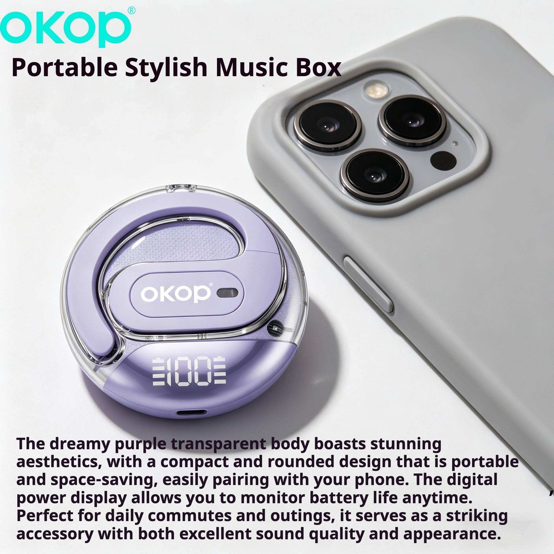 KP-207 Modèle sportif OWS Bluetooth d'écouteurs d'oreilles avec affichage numérique Non
