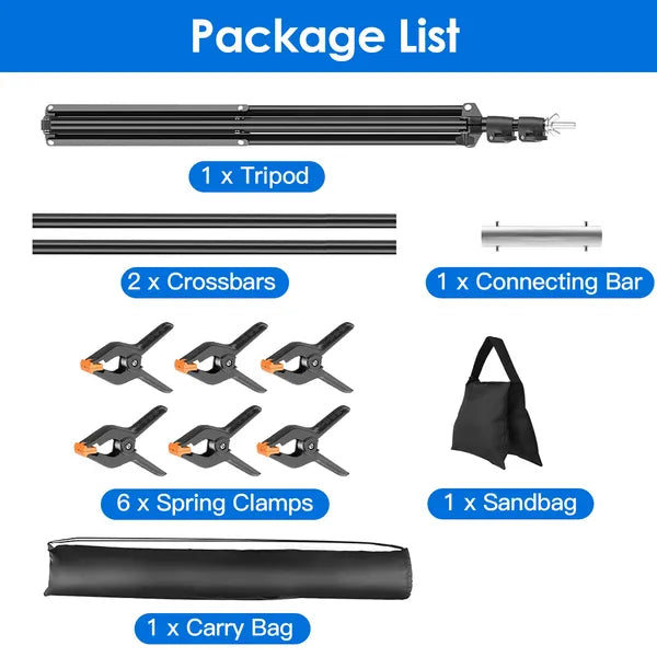 5x6.5FT T-Shape Photo Backdrop Stand Heavy Duty Adjustable Background Support Photogra