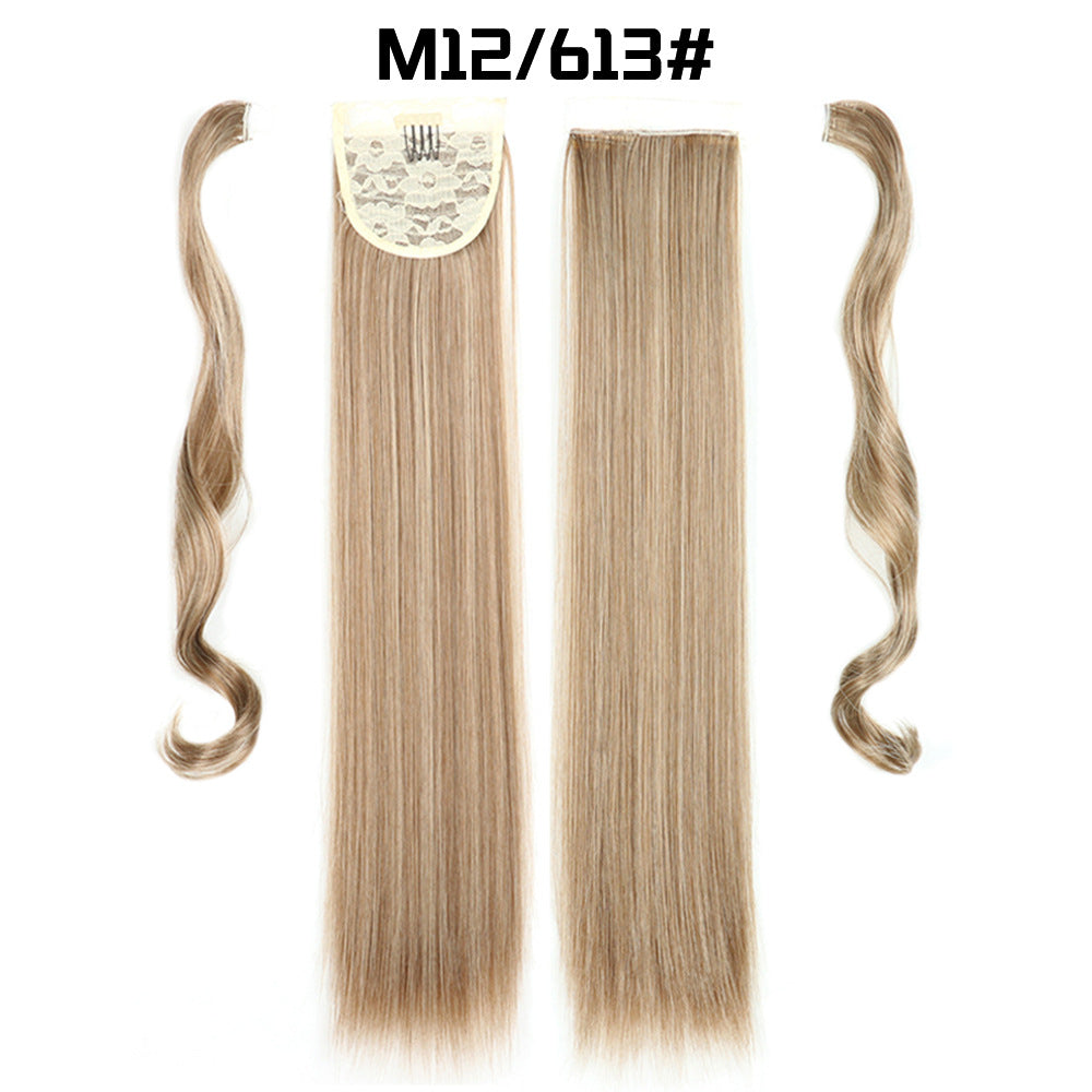 European And American Long Straight Cheveux Velcro Ponytail