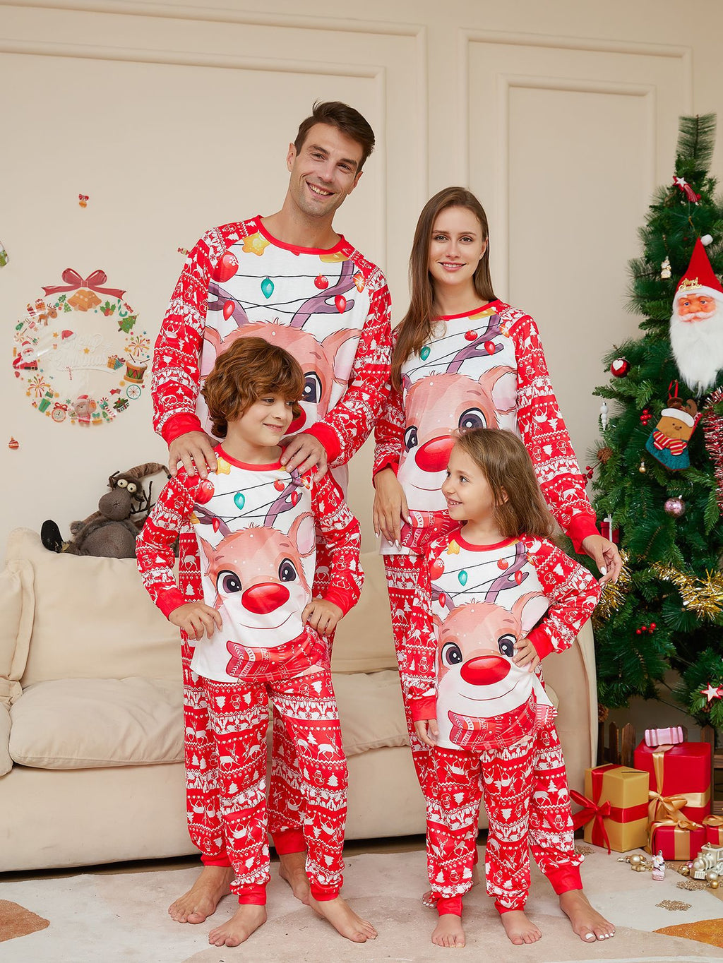 Vêtements de maison parents-enfants de Noël
