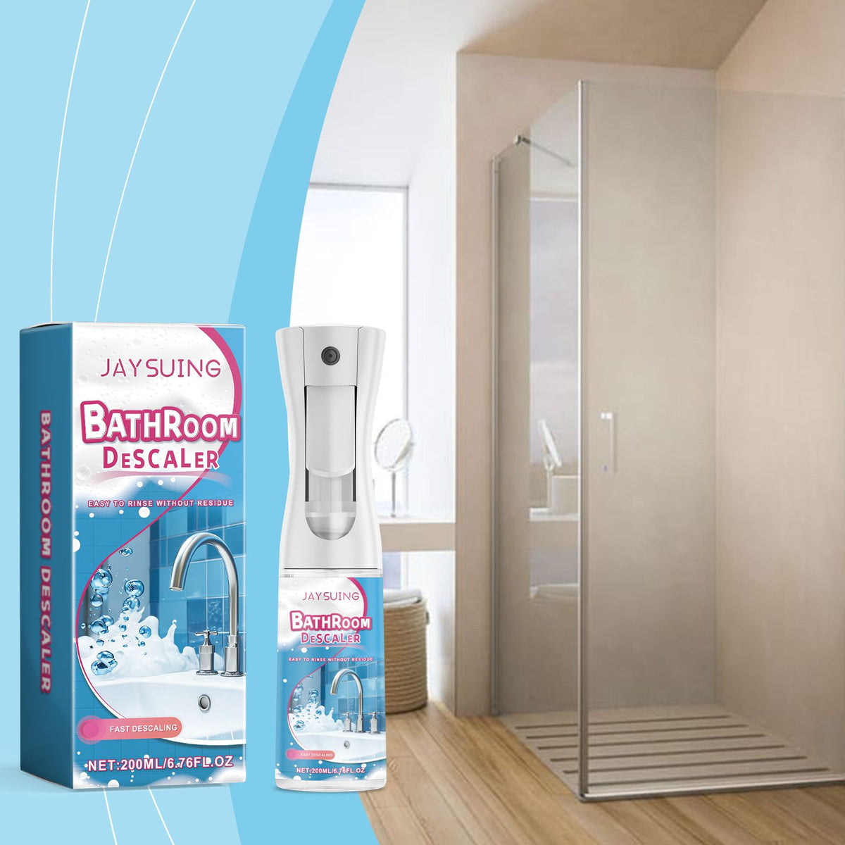 JAYSUING Nettoyeur d'échelle de douche liquide