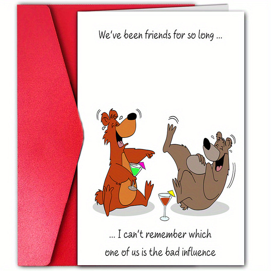 Carte de voeux d'anniversaire Carte de vœux amusante Carte de vœux drôle Texte Cartoon Carte de vœux