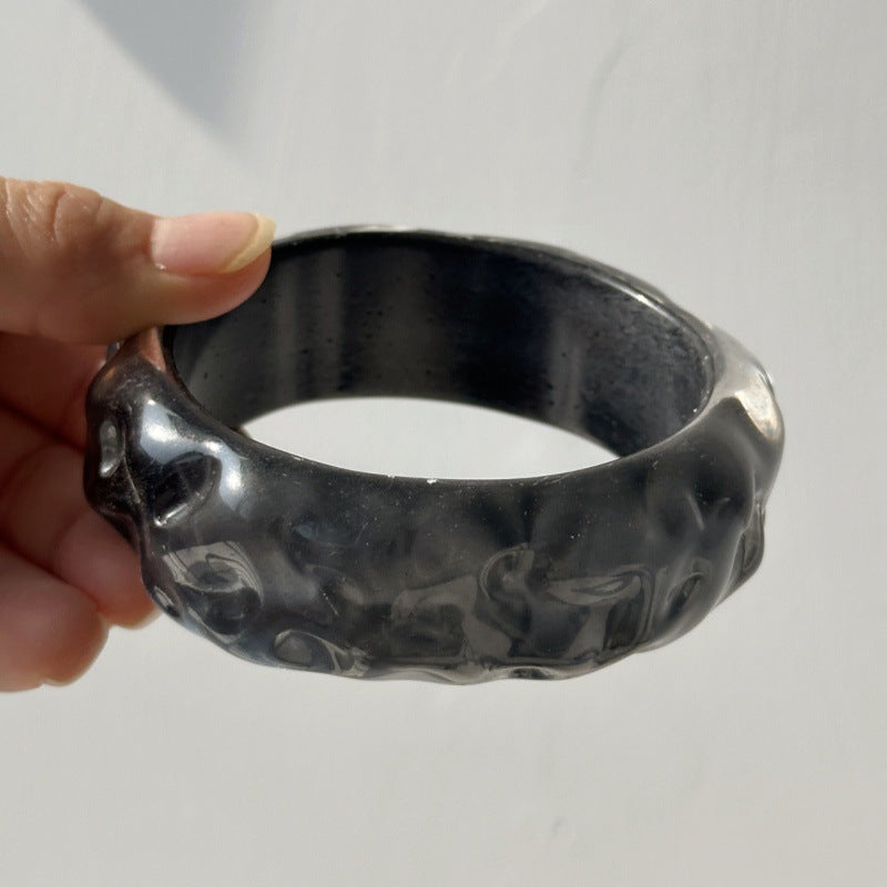 Bracelet européen et américain gris-noir Ombre résine