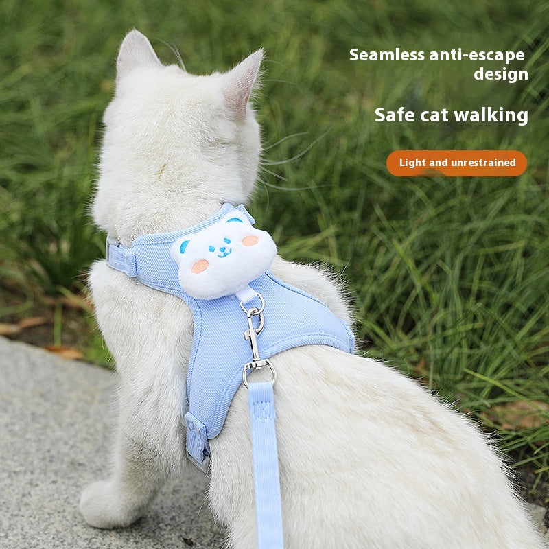 Rope de traction Cat réglable Rope de marche mignon chatons spécial pour sortir de la poitrine Stra