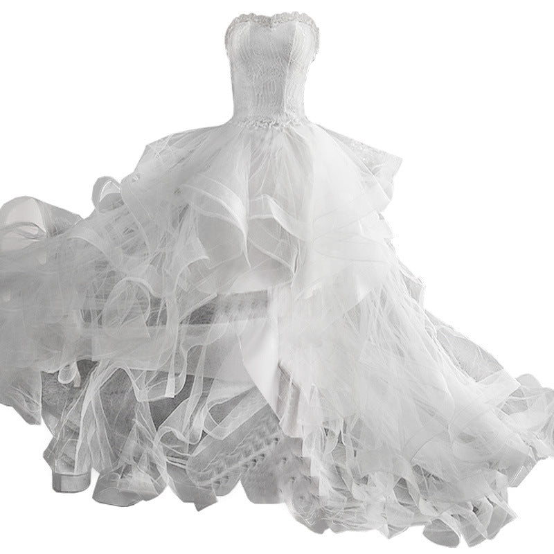 Court Avant et Longueur du dos Petite robe de mariée