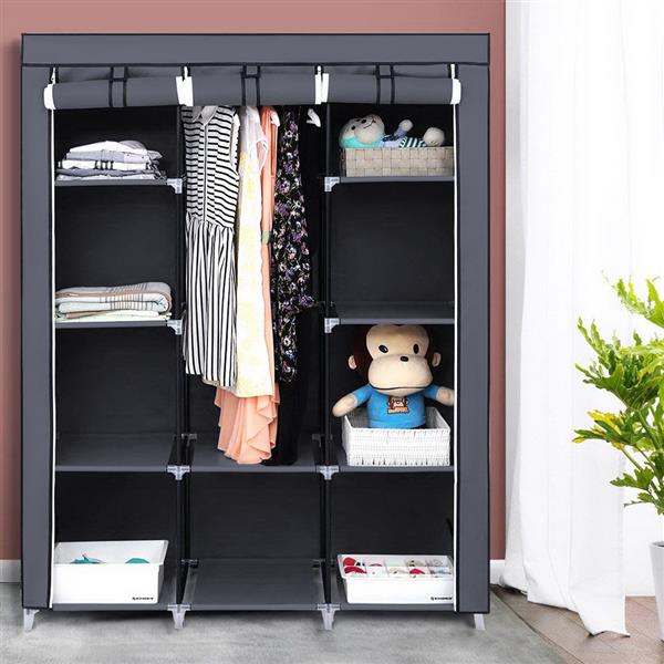 Armoire non tissée 4 couches 10 grilles 130 X 45 X 167cm - Gris