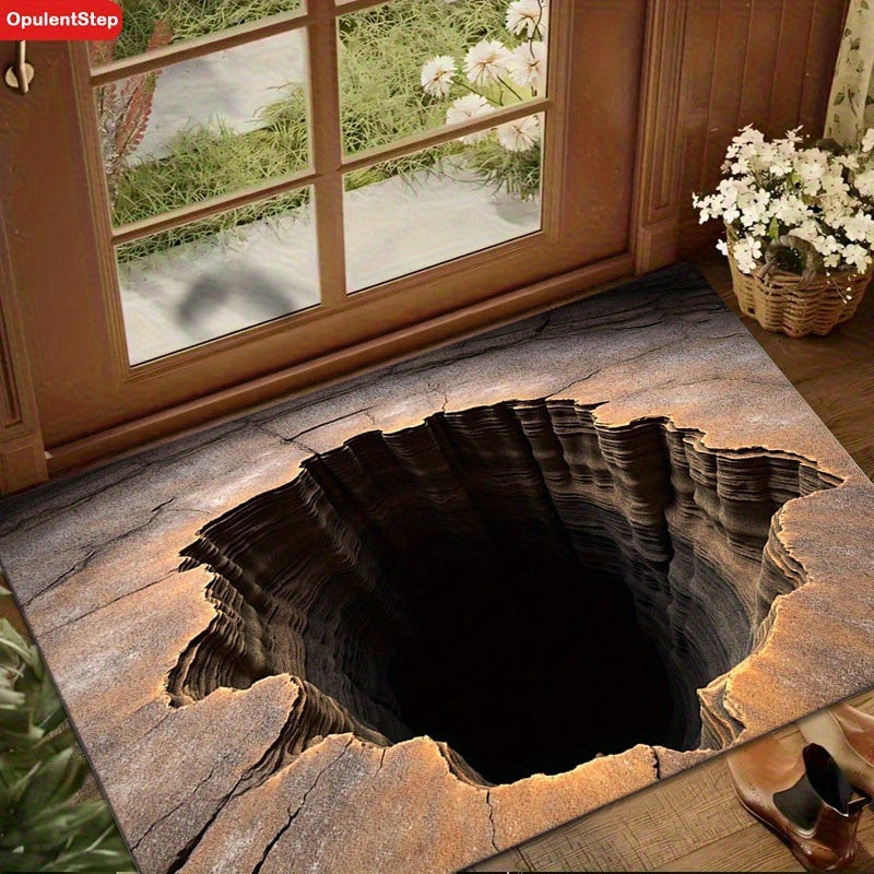 Effet visuel 3D Maison Ground Mat Salle de bain antidérapante