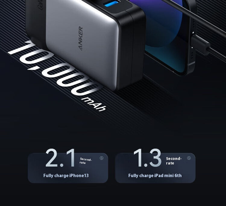 Gallium Nitride Power Bank Charger Tête de charge rapide deux en un