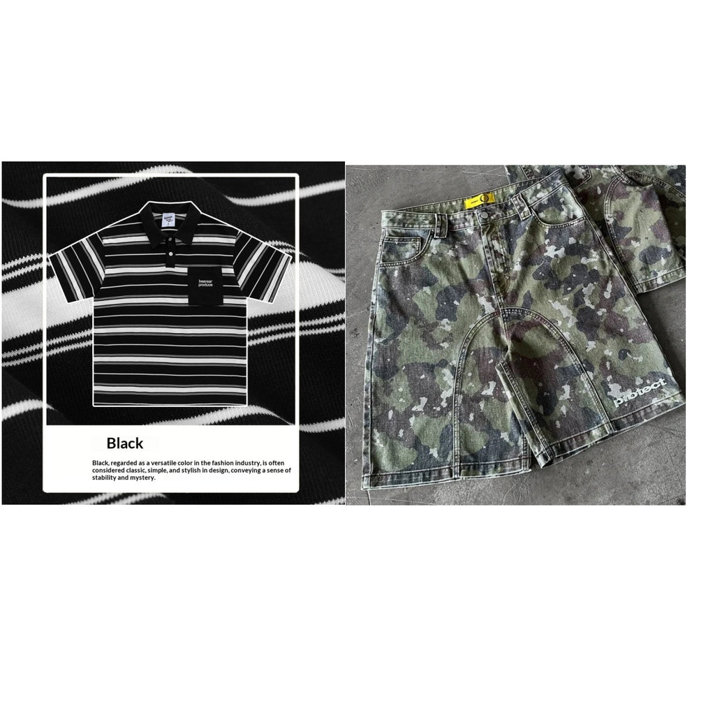 T-shirt à manches courtes à manches courtes en Polo avec un col à lacets