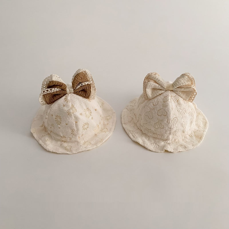 Chapeau Bow Fisherman à l'épreuve du vent Nouveau-né Petit mois Garder le chapeau de seau chaud bébé