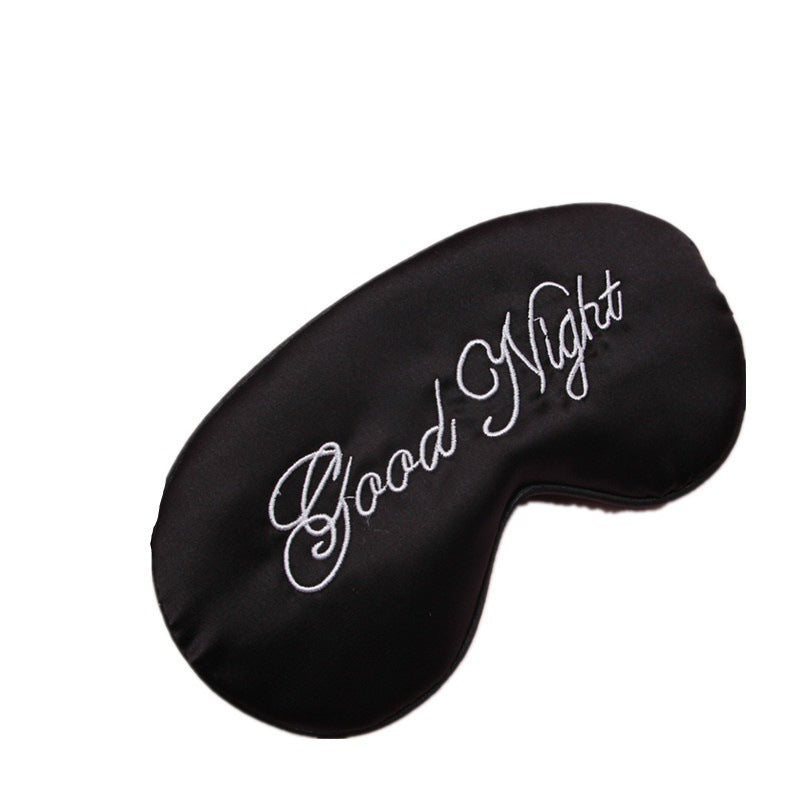 Masque double face en soie noire sans sommeil avec bande élastique