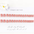 30 pièces en forme de cercueil court Élégant et simple Gradient Blush Jelly Powder Nail Art Set.L