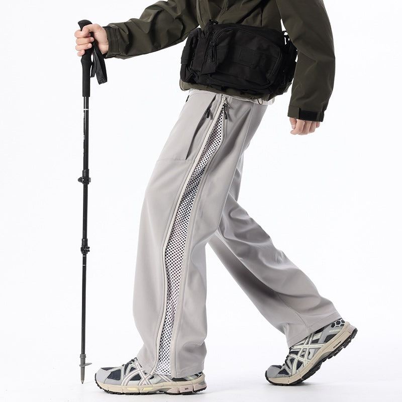 Pantalon en coque souple style américain avec fermeture zippée