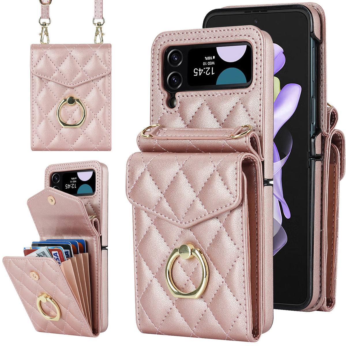 Étui de téléphone pliant Crossbody pliant résistant à la chute