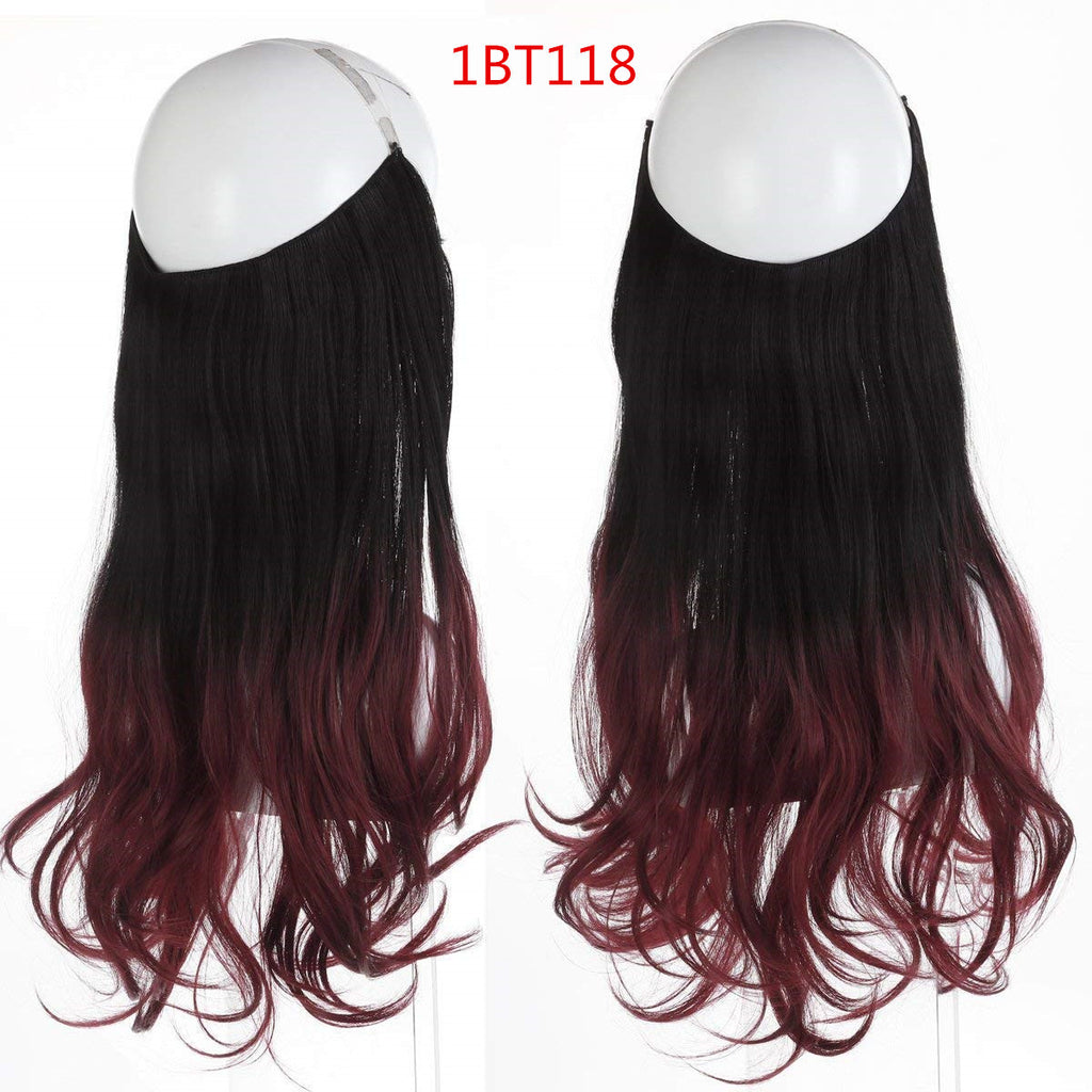 Ligne de pêche pour femmes Grande vague Multicolore Gradient Hair Extensions