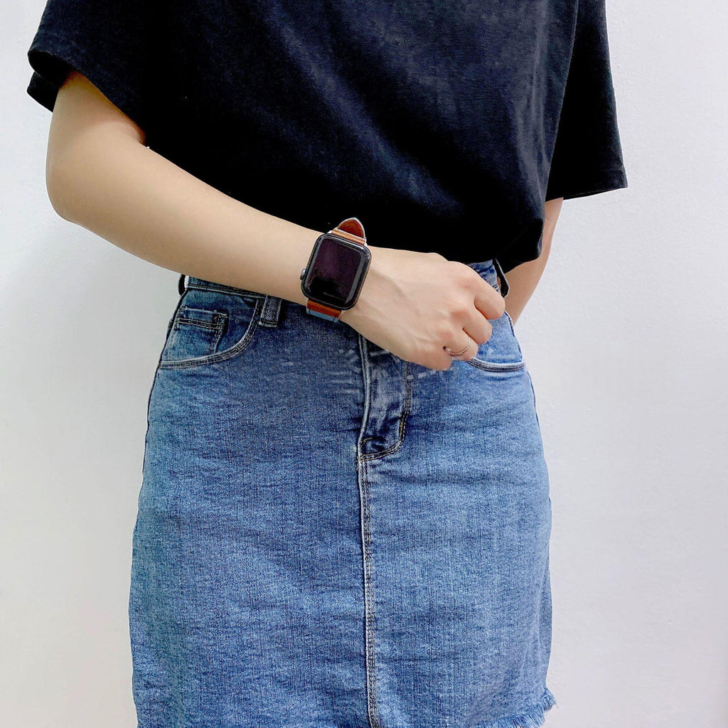 Bracelet hybride denim et cuir
