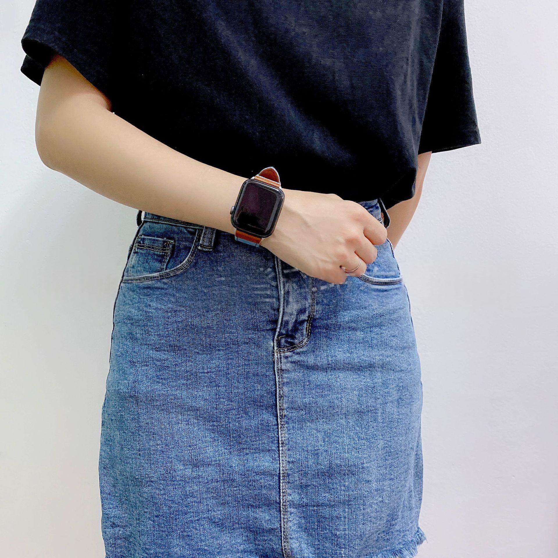 Bracelet hybride denim et cuir