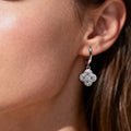 S925 Boucles d'oreilles de boucles de trèfle en argent sterling