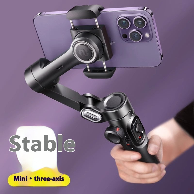 Selfie Trois axes Anti-shake Tripod main tête stabilisateur téléphone mobile