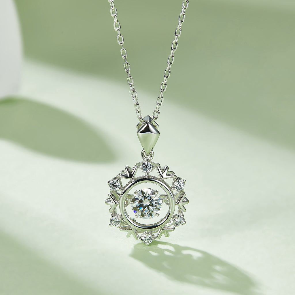 S925 Argent Sterling 0.5ct D Couleur VVS1 Moissanite Lac de neige Collier 45cm Platine plaqué