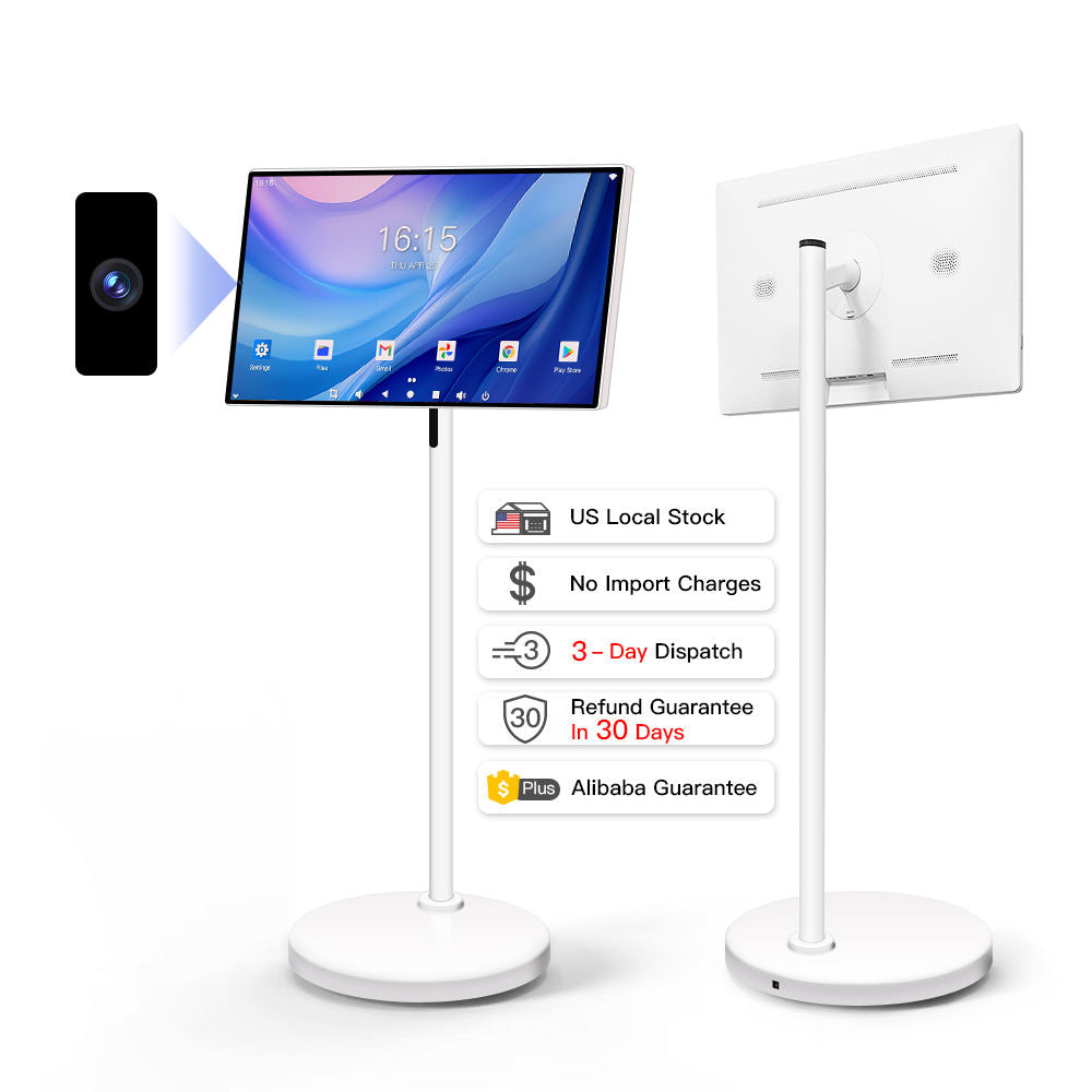 Écran tactile de 24 pouces 8-core CPU Android OS 128 Go Rotation Monitor Batterie intégrée avec 13