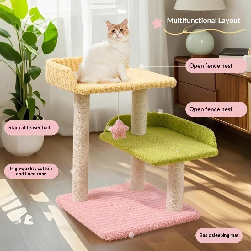 L'espace-sauvegarder tout-en-un arbre de chat et le lit pour les petits appartements
