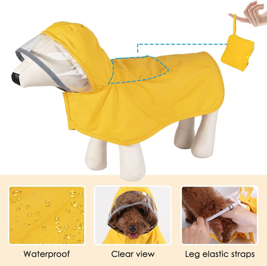 Veste de pluie pour chien imperméable souple respirant pour petit chien à capuchon manteau de pluie pour chien