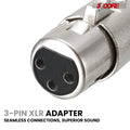 Connecteur XLR 5 Core Homme Femme à 1/4 Audio Jack 3 Pin Sécurisé Mic Plug W Verrouillage Fins