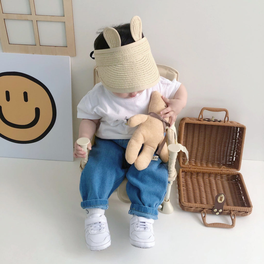 Chapeau de paille de visière résistant au soleil pour enfant