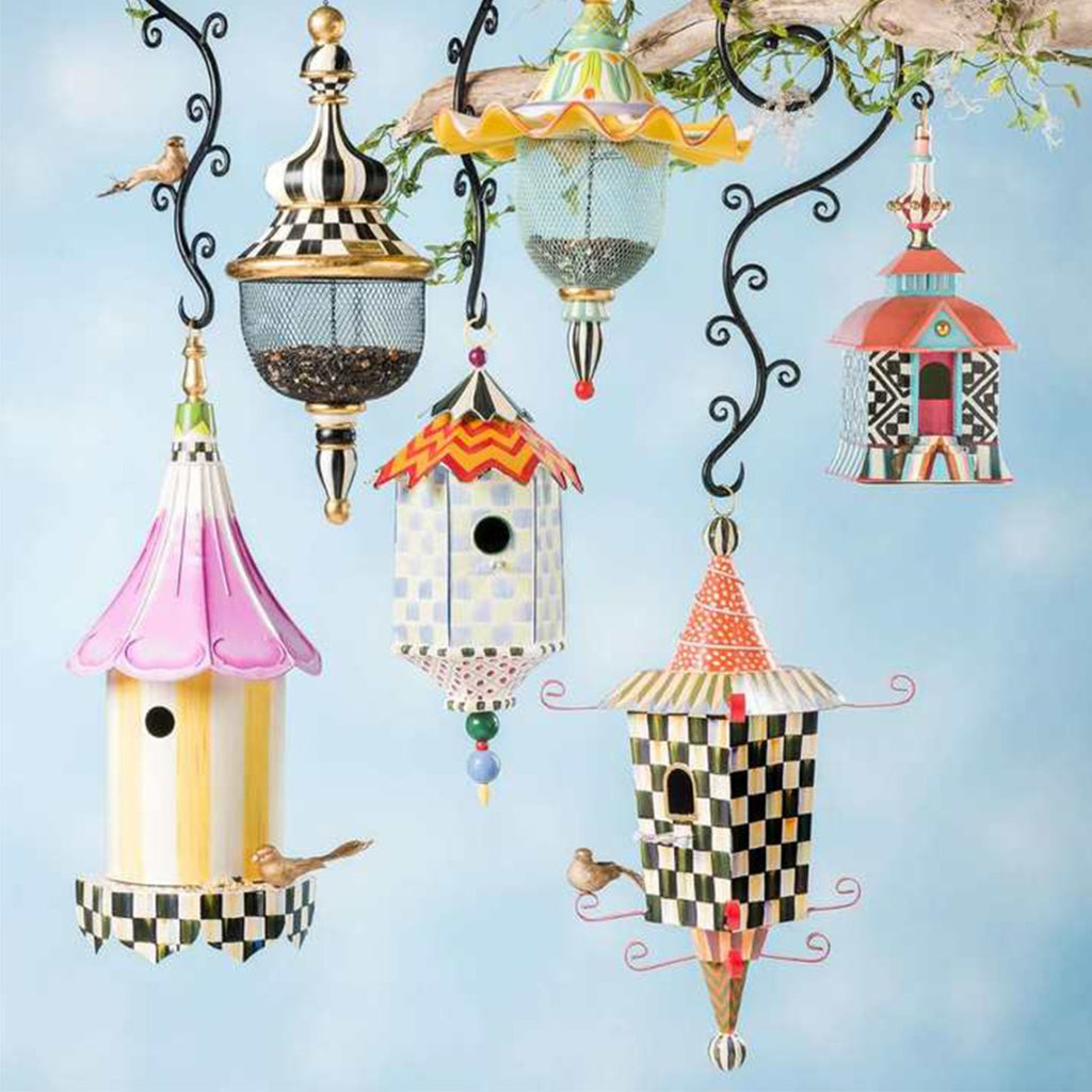 Metal Bird Feeder Creative Pattern Birdhouse Pending Decor Garden Yard Window Parrot Feedi