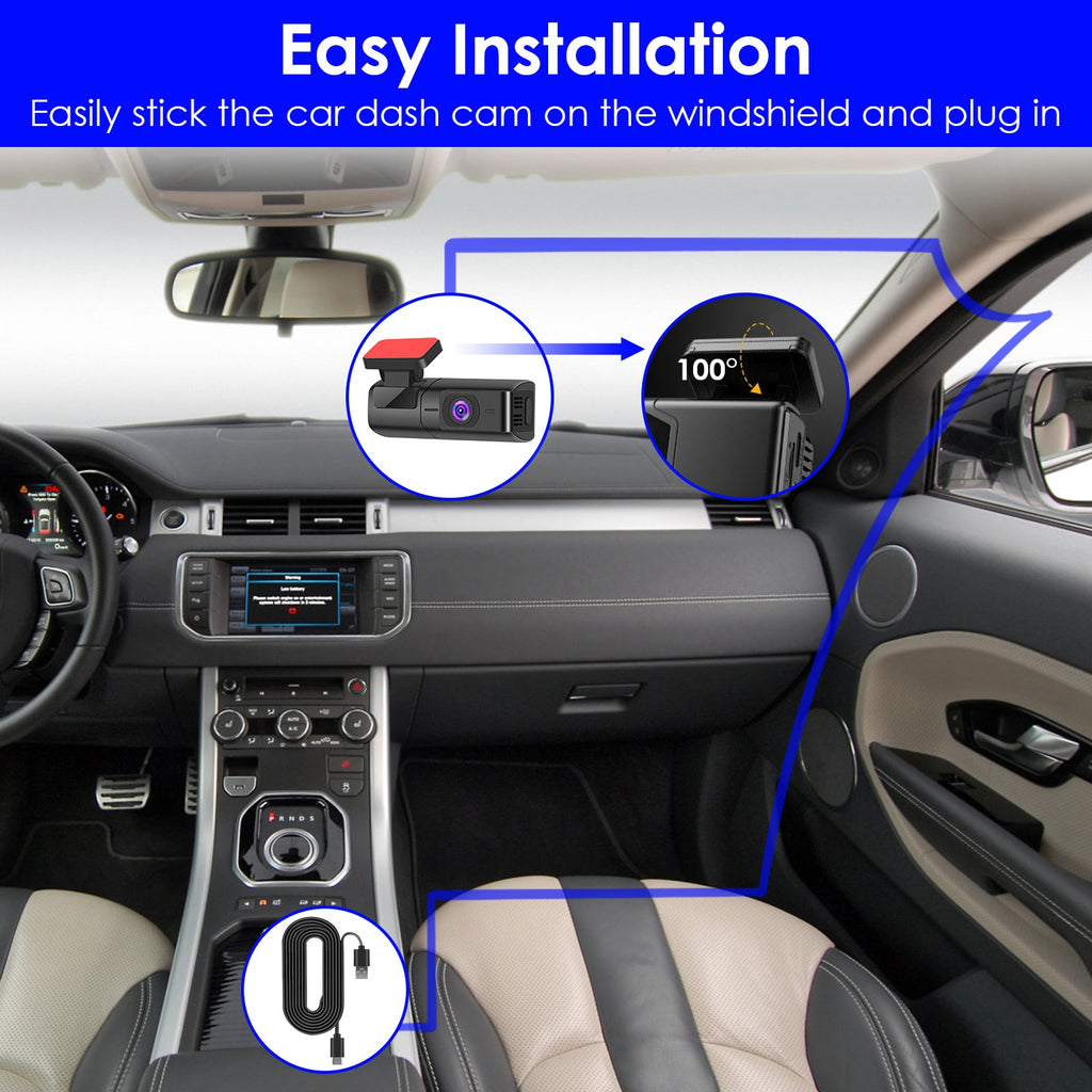 1Pc 2K HD avant Dash Cam pour voiture avec écran IPS vision nuit enregistrement inclus 32G