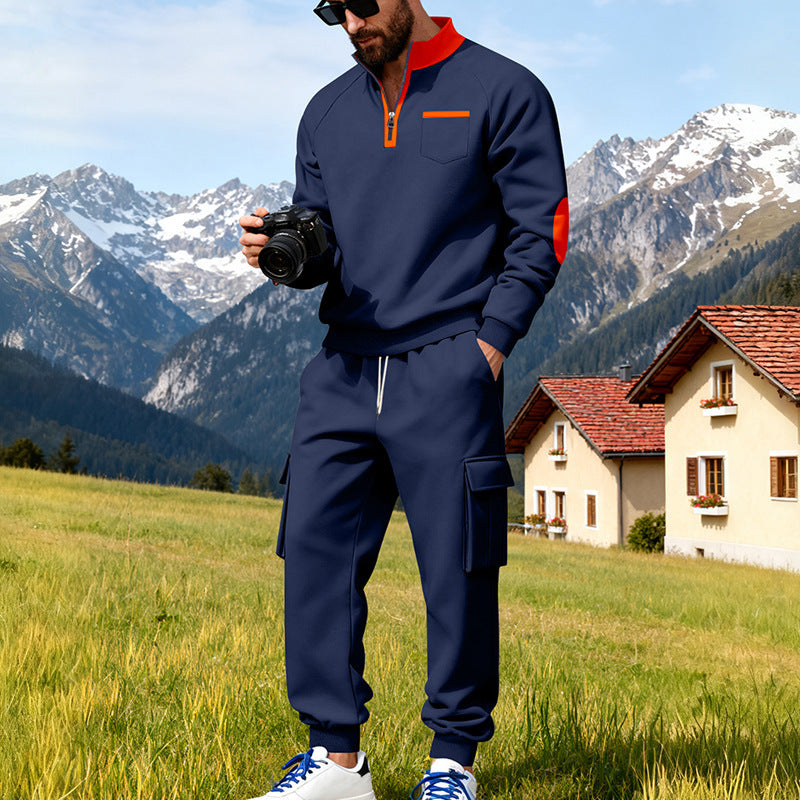 Set of men's casual pants and hoodies