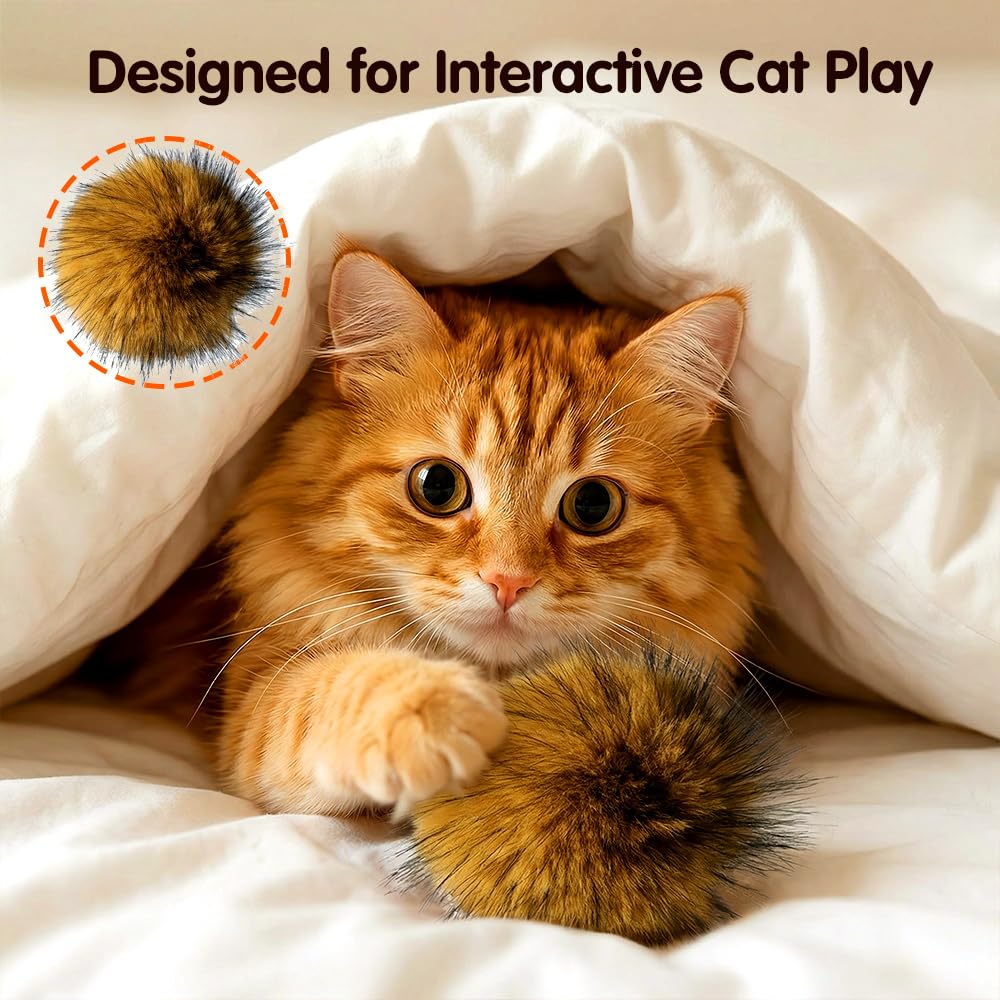 Fake rabbit fur ball cat toy