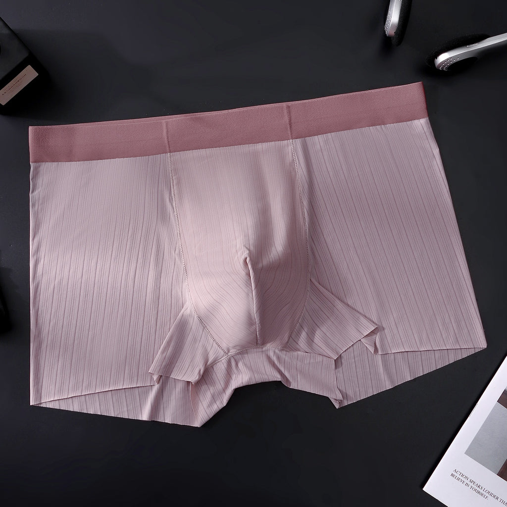 Hommes Summer Ice-silk Seamless Boxer Slips haute élasticité