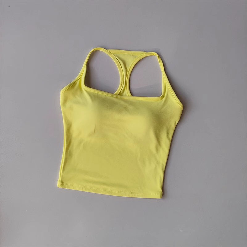 Strap-back Respirant Yoga Tank Top I-Shaped Back Design
