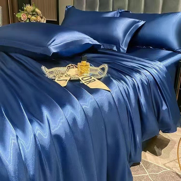 Ensemble de literie en soie de quatre pièces haut de gamme et couverture de couette