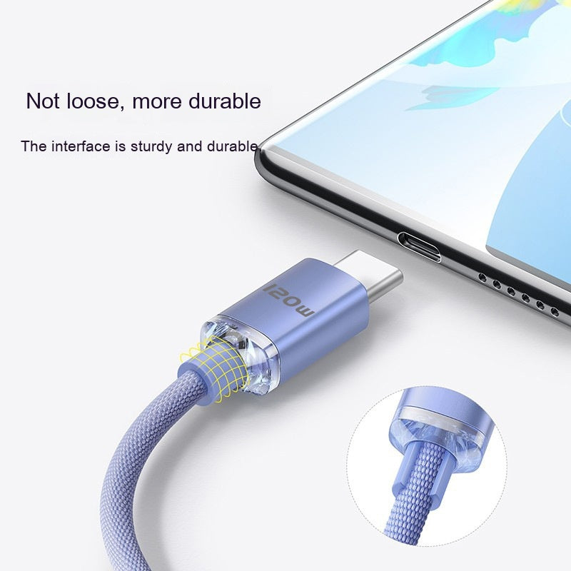 Câble de recharge pour téléphone portable de type C 120W