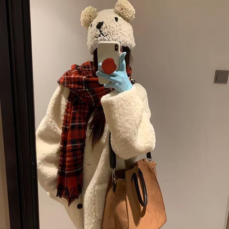 Manteaux de mouton Femmes Automnehiver En peluche Top
