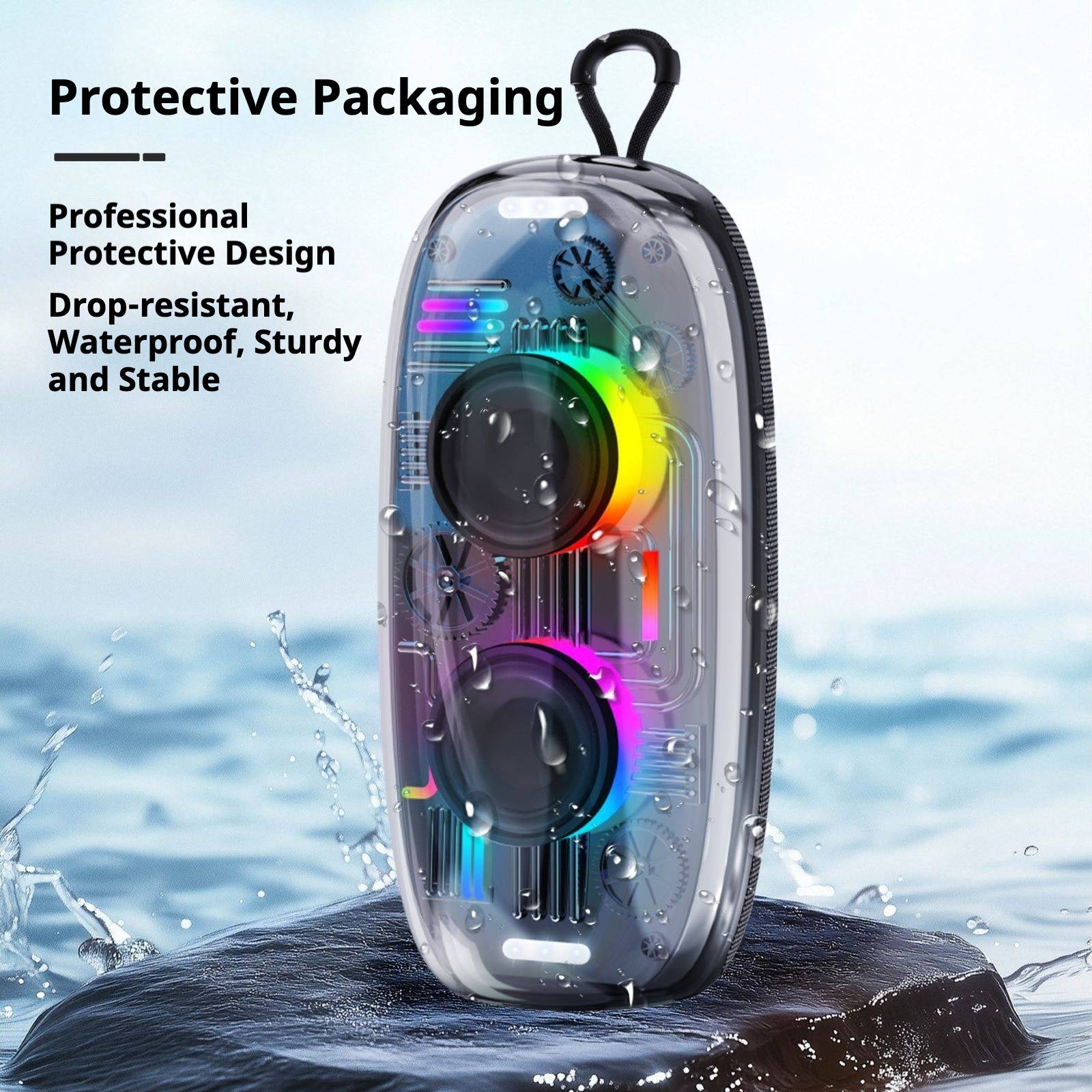 KP-825 Haut-parleur Bluetooth Best-Selling Cool RGB Éclairage ambiant Poignée extérieure portable Wa