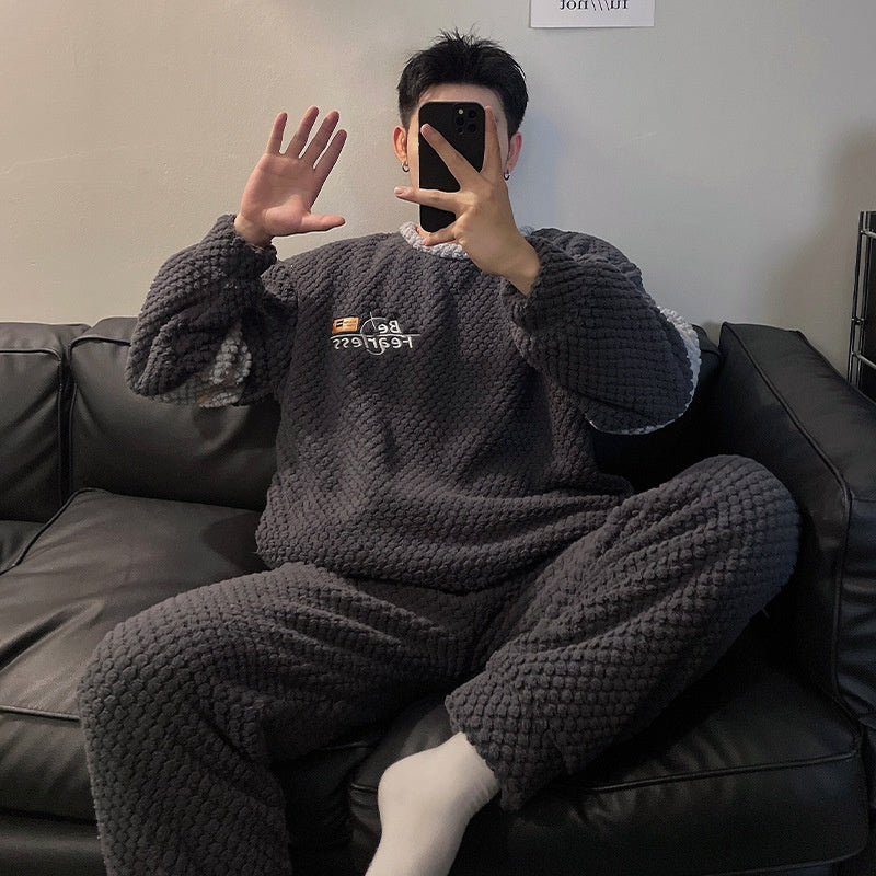 Pyjama d'hiver en peluche pour hommes