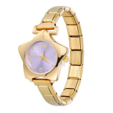Bracelet de montre en acier inoxydable cinq étoiles coloré