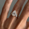 S925 Argent plaqué or 7x10mm Poire Moissanite Bague Set Open Band D Couleur VVS1 US Taille 6-9