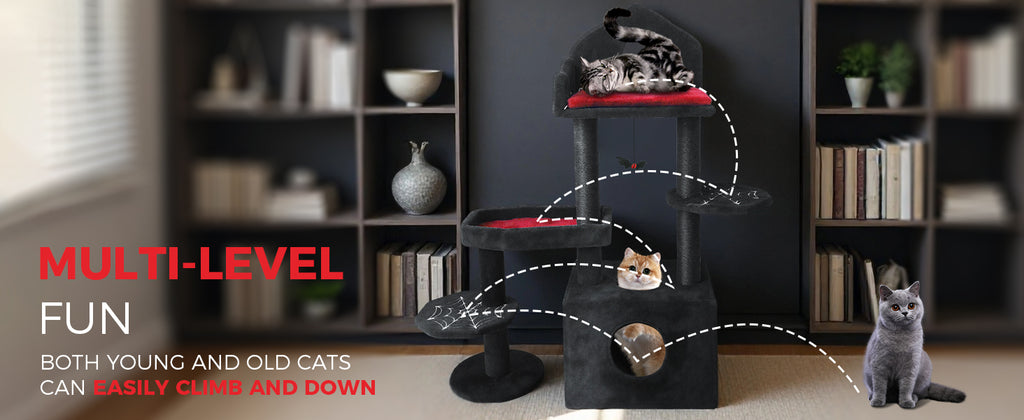 Arbre de chat gothique noir